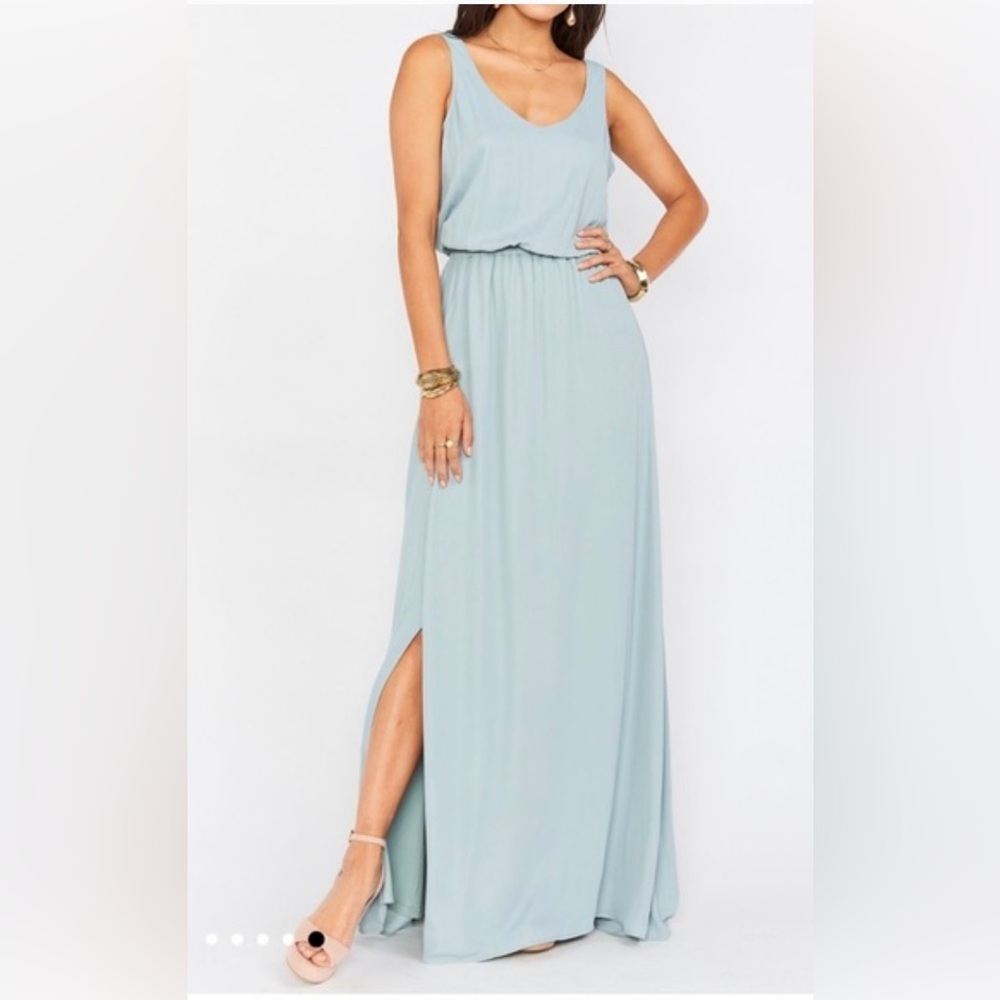 Show Me Your Mumu Kendall Maxi Dress~ Size XS~ Blue/ Grey in Color.